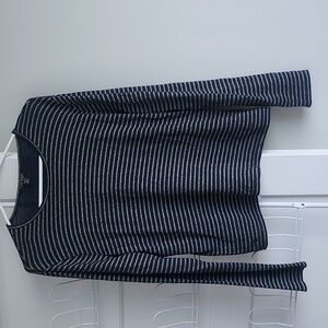 Ralph Lauren Navy & Gold Striped Long Sleeve Shirt Black Label